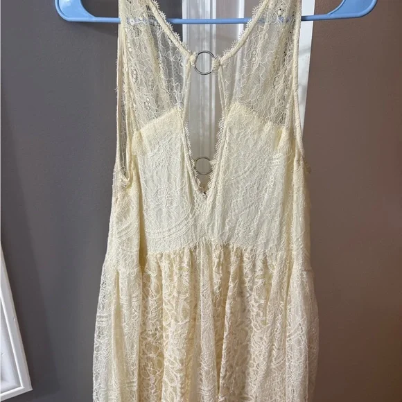 Free People Cream Lace Chemise - Picture 2 of 7